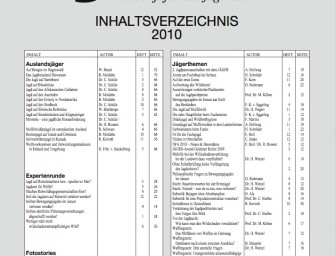 JÄGER-Inhaltsverzeichnis 2010  Hier werden Sie fündig!