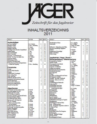 Jahresinhaltsverzeichnis 2011 jetzt online