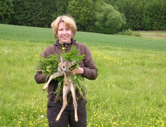 Mensch und Technik retten Rehkitze vor dem Mähtod