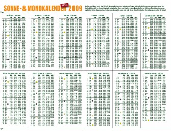 Sonne-Mond-Kalender für 2009