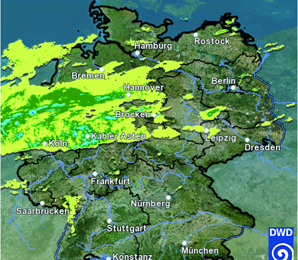 Regenradar: Ob und wann der Himmel seine Tore öffnet, lässt sich unter anderem beim Deutschen Wetterdienst einsehen. Und zwar kostenlos.