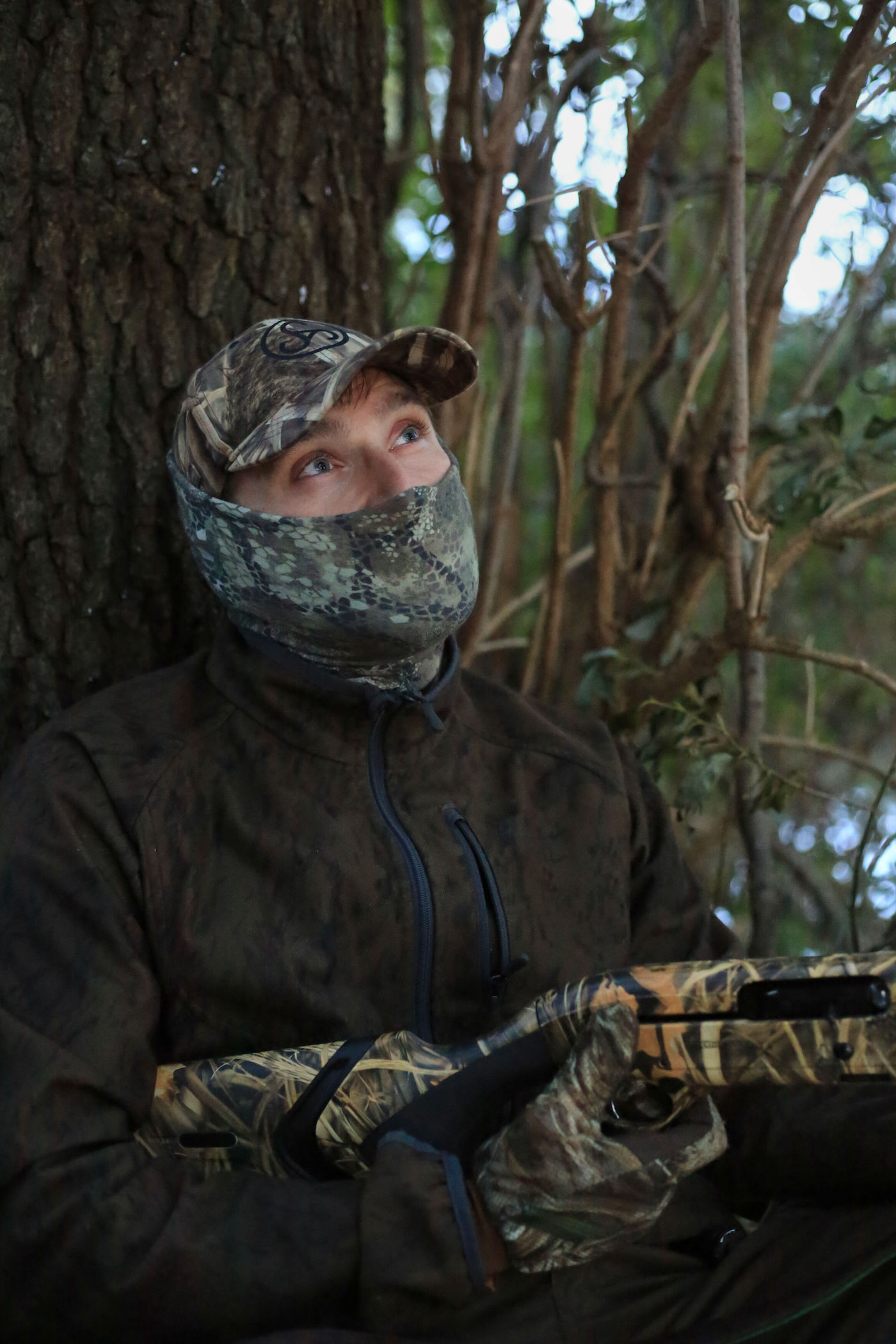 Outfit für Entenjagd am Teich