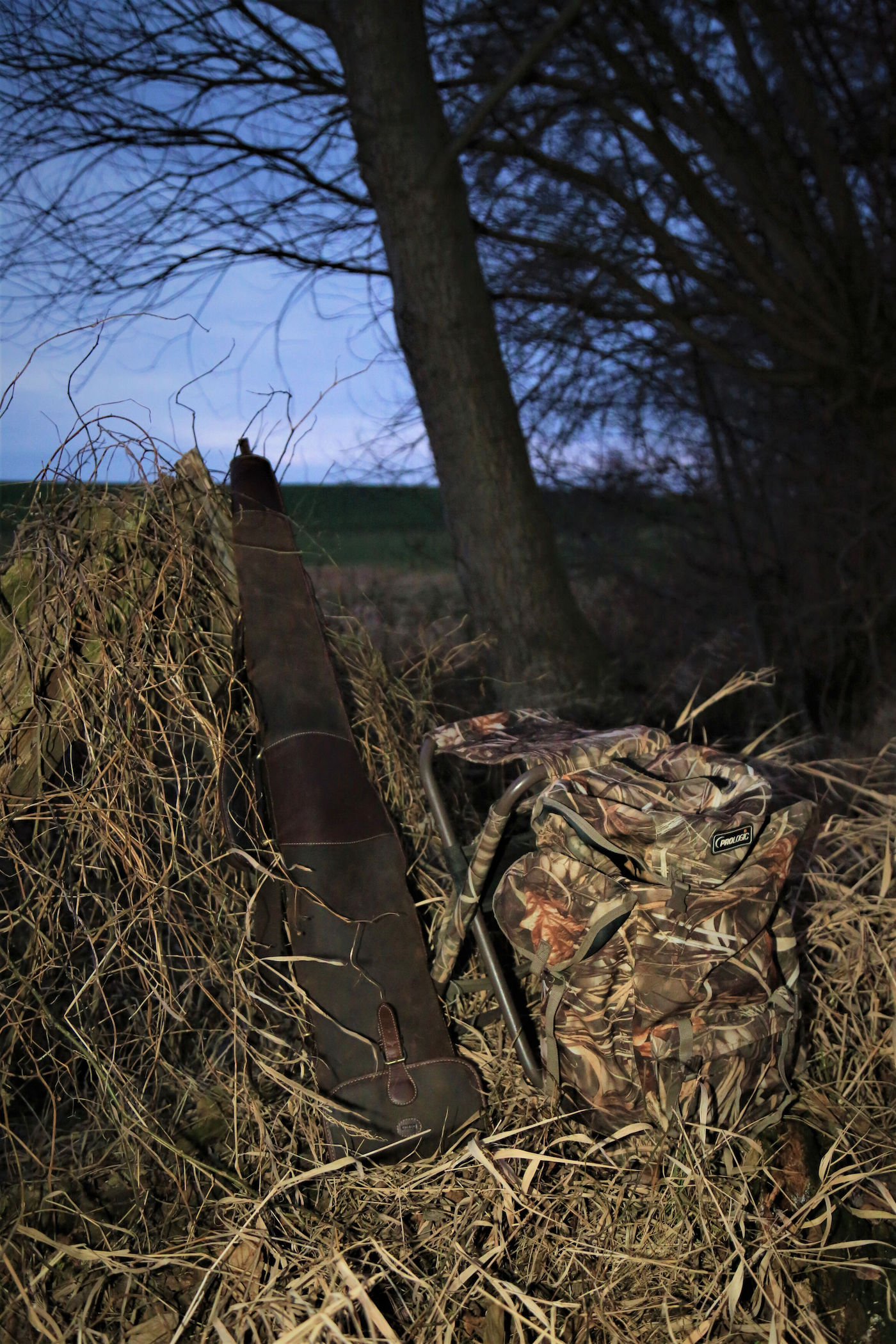 Sitzrucksack für Entenjagd am Teich